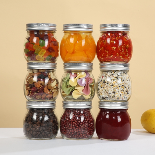 glass Mason jars with lid
