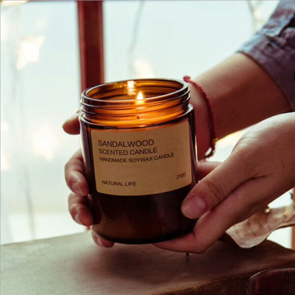 Amber cup glass jars for 100% soy wax