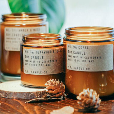 Amber cup glass jars for 100% soy wax
