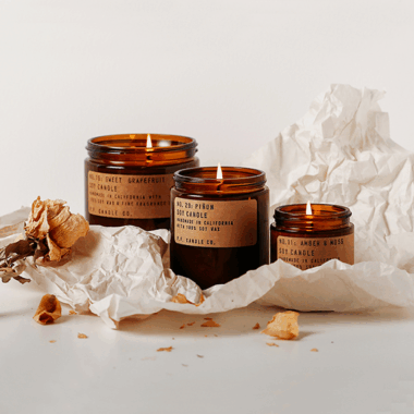 Amber cup glass jars for 100% soy wax