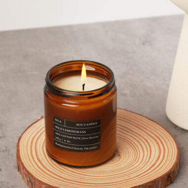 Amber cup glass jars for 100% soy wax