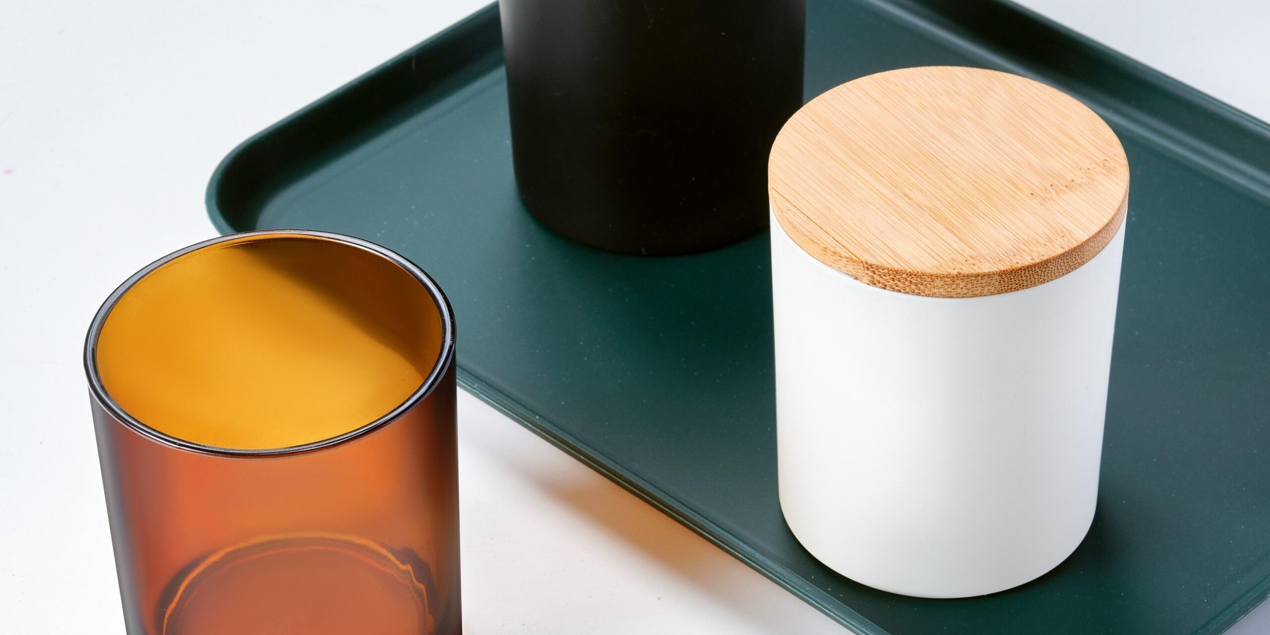 Luxury frosted glass candle jars