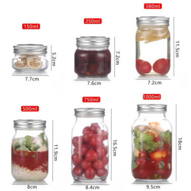 Mason jar storage glass bottle