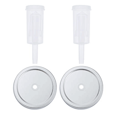 Wide-mouth Mason glass jars with airlocks