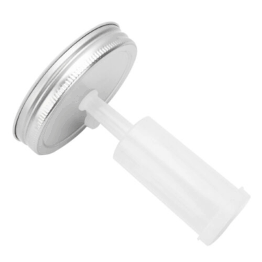 Wide-mouth Mason glass jars with airlocks